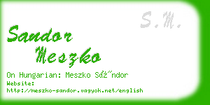 sandor meszko business card